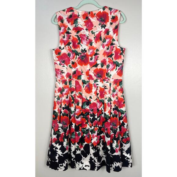 Talbots Sleeveless Pleated Fit & Flare Dress Pink Floral Multi Size 12 NWT - Picture 6 of 10